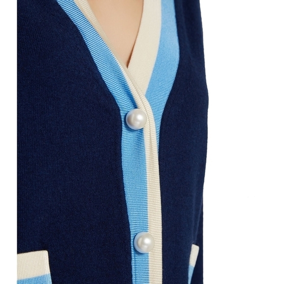 Sandro Clotilde Stripe Wool & Cashmere Cardigan 015500 - Picture 4 of 14